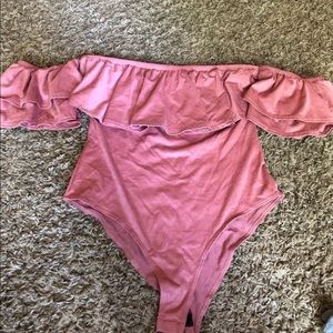 pink body suit
